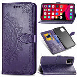 Embossed Mandala Flower Leather Wallet Stand Case for iPhone 11 6.1 inch (2019)