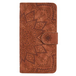 Imprint Mandala Flower Stand Wallet Leather Case Shell Cover for iPhone 11 6.1-inch (2019)