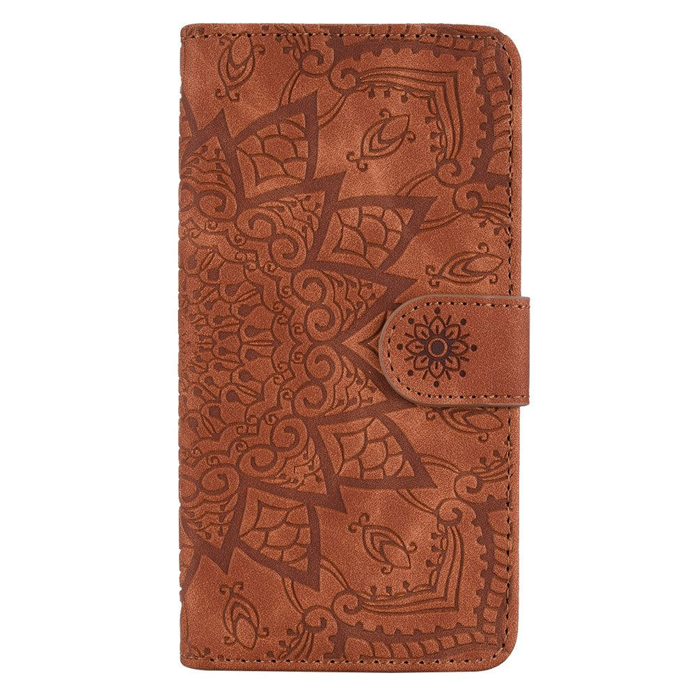Imprint Mandala Flower Stand Wallet Leather Case Shell Cover for iPhone 11 6.1-inch (2019)