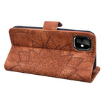 Imprint Mandala Flower Stand Wallet Leather Case Shell Cover for iPhone 11 6.1-inch (2019)