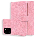 Imprint Mandala Flower Stand Wallet Leather Case Shell Cover for iPhone 11 6.1-inch (2019)