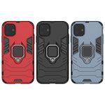 PC + TPU Combo Finger Ring Kickstand Cell Phone Cover Case for iPhone 11 6.1 inch (2019)