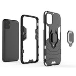 PC + TPU Combo Finger Ring Kickstand Cell Phone Cover Case for iPhone 11 6.1 inch (2019)