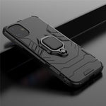 PC + TPU Combo Finger Ring Kickstand Cell Phone Cover Case for iPhone 11 6.1 inch (2019)
