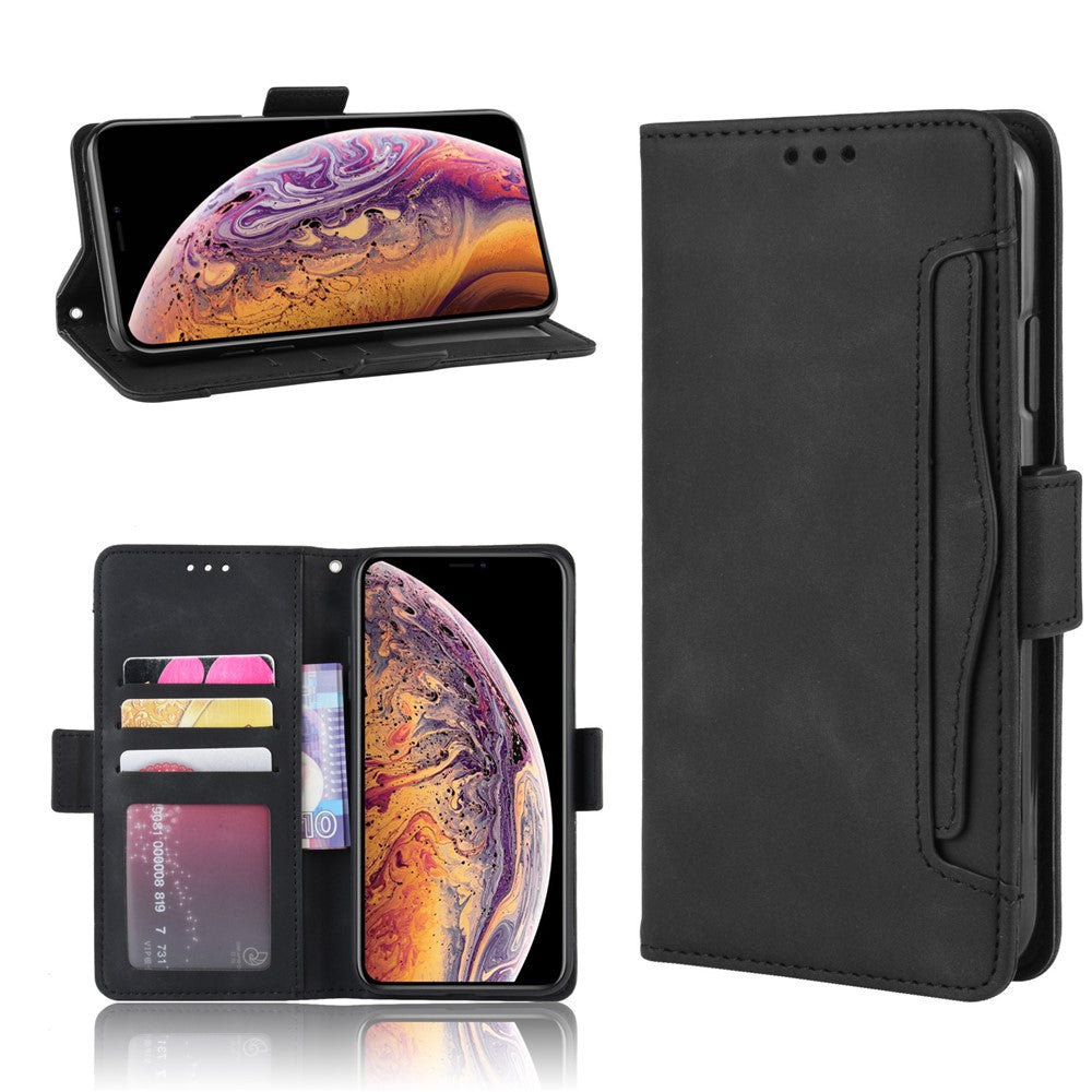 Leather Wallet Stand Phone Cover Case with Multiple Card Slots for iPhone XS Max 6.5 inch