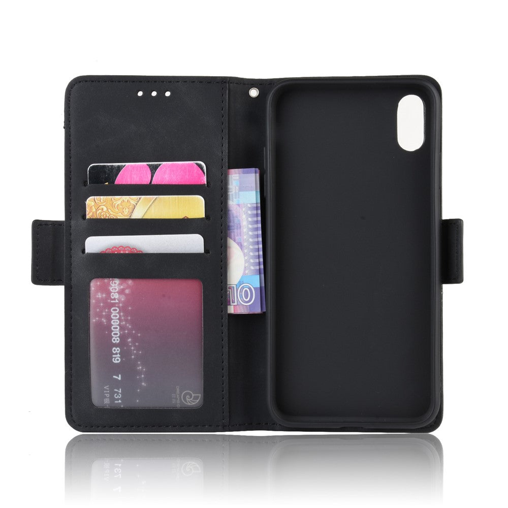 Leather Wallet Stand Phone Cover Case with Multiple Card Slots for iPhone XS Max 6.5 inch