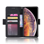 Leather Wallet Stand Phone Cover Case with Multiple Card Slots for iPhone XS Max 6.5 inch