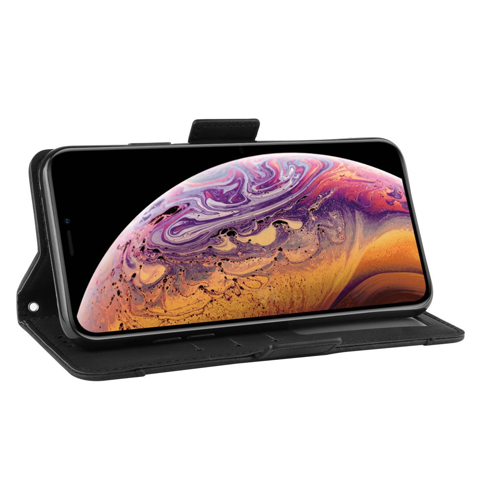 Leather Wallet Stand Phone Cover Case with Multiple Card Slots for iPhone XS Max 6.5 inch