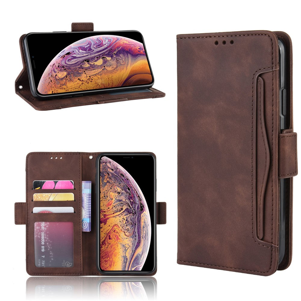 Leather Wallet Stand Phone Cover Case with Multiple Card Slots for iPhone XS Max 6.5 inch