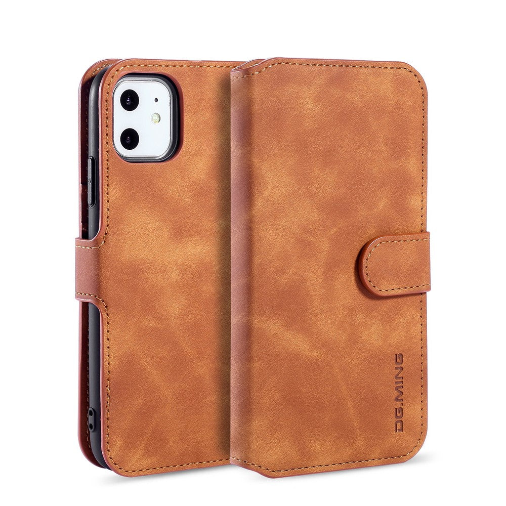 DG.MING Retro Style Plånboksfodral i Läder för iPhone 11 6,1 tum (2019)
