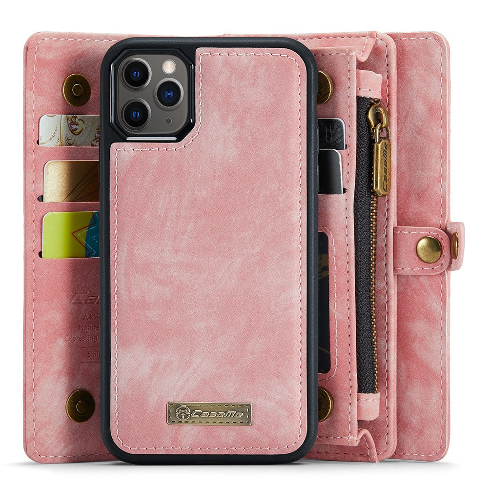 CASEME 008-serien Stødsikkert cover til iPhone 11 Pro Max 6,5 tommer (2019) Aftageligt 2-i-1 PU-læderpung-telefoncover