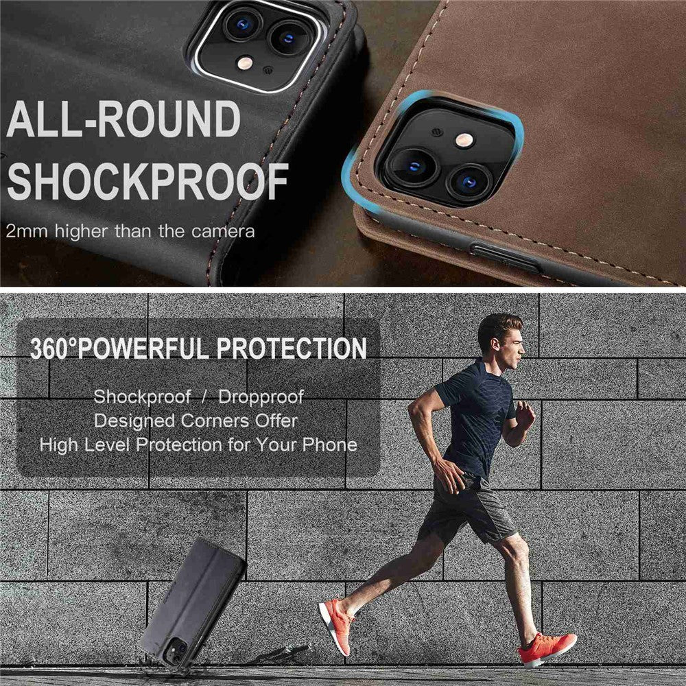 CASEME 013 Series Auto-absorbed Flip Leather Wallet Case for iPhone 11 6.1 inch (2019)