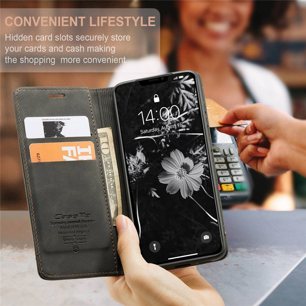 CASEME 013 Series Auto-absorbed Flip Leather Wallet Case for iPhone 11 6.1 inch (2019)
