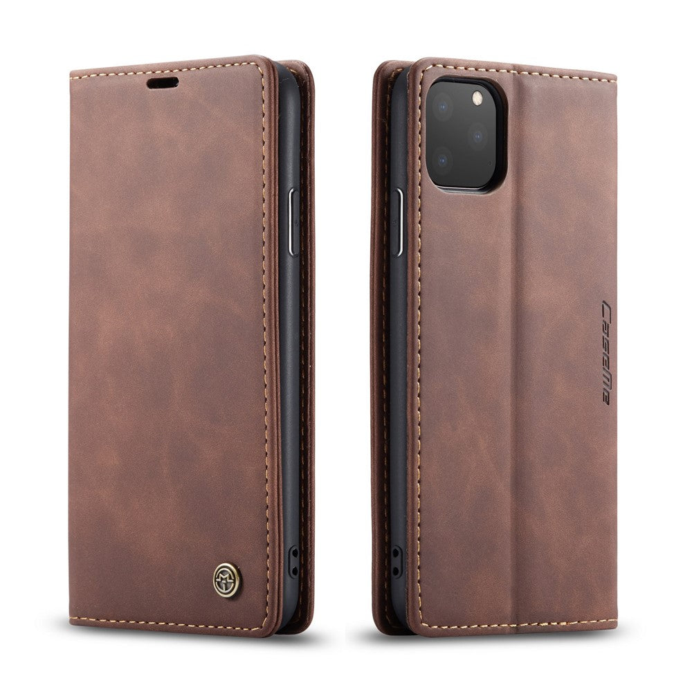 CASEME 013 Series Auto-absorbed Flip Læder Pung Cover til iPhone 11 Pro Max 6.5 tommer (2019)