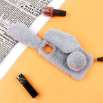 Adorable Long Ears Rabbit Shape Fur Coated Soft TPU Back Case for iPhone 11 6.1 inch (2019)