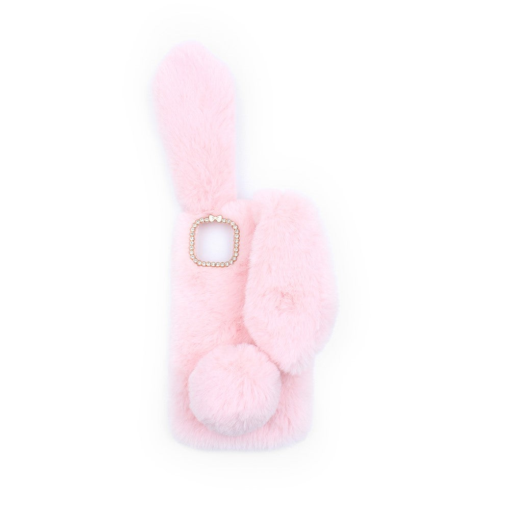 Adorable Long Ears Rabbit Shape Fur Coated Soft TPU Phone Case for iPhone 11 Pro Max 6.5 inch (2019)