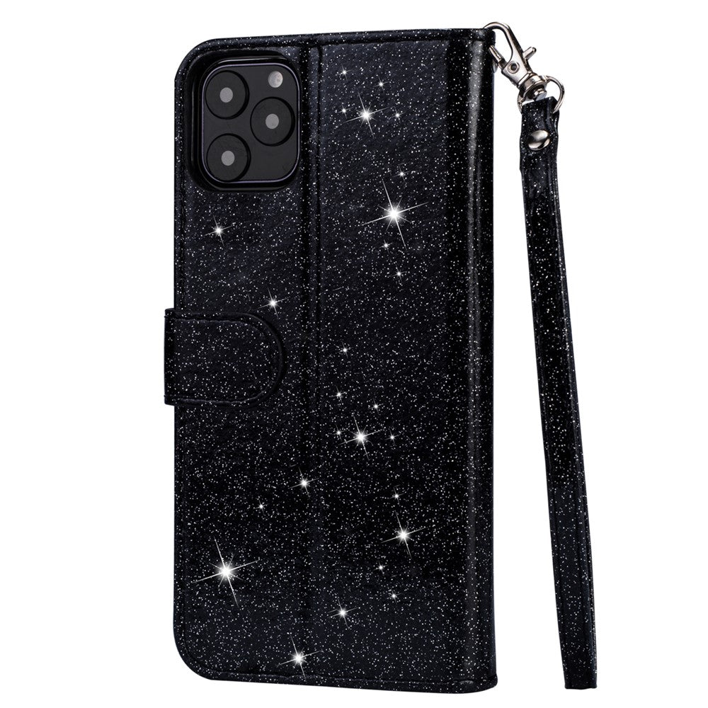 Flash Powder Pung med lynlås og flip-lædertelefoncover med rem til iPhone 11 Pro 5,8 tommer (2019)