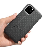 Flätad bältesklämma med stöd, PC-mobilskal för iPhone 11 Pro 5,8 tum (2019)