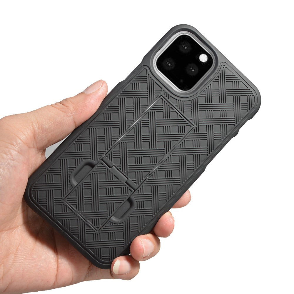 Flätad bältesklämma med stöd, PC-mobilskal för iPhone 11 Pro 5,8 tum (2019)