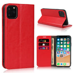 Crazy Horse Genuine Leather Case with Wallet Stand for iPhone 11 Pro Max 6.5 inch