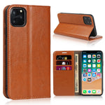 Crazy Horse Genuine Leather Case with Wallet Stand for iPhone 11 Pro Max 6.5 inch