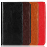 For iPhone 11 6.1 inch Crazy Horse Skin Genuine Leather Case Shockproof TPU Stand Wallet Flip Folio Cover