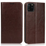iPhone 11 Pro 5,8 tommer Crazy Horse-ægte lædermobilcover med tegnebogsetui