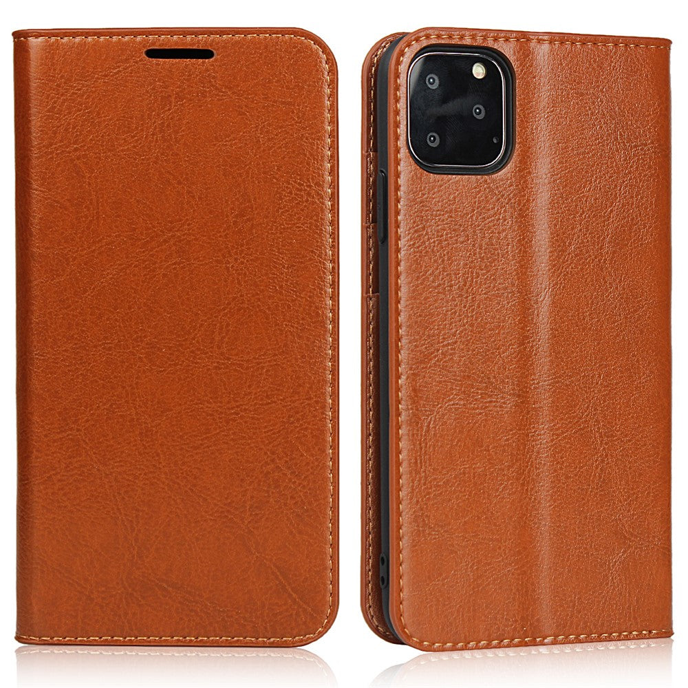 iPhone 11 Pro 5,8 tommer Crazy Horse-ægte lædermobilcover med tegnebogsetui