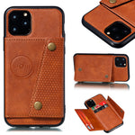 Kickstand Card Holder PU Leather Coated TPU Case for iPhone 11 6.1 inch