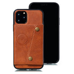 Kickstand Card Holder PU Leather Coated TPU Case for iPhone 11 6.1 inch