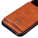 Kickstand Card Holder PU Leather Coated TPU Case for iPhone 11 6.1 inch