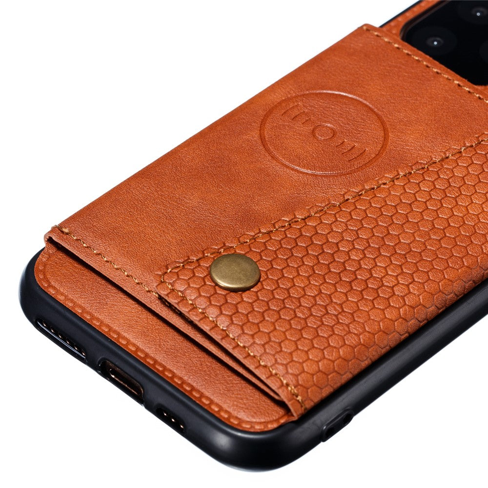 Kickstand Card Holder PU Leather Coated TPU Case for iPhone 11 6.1 inch