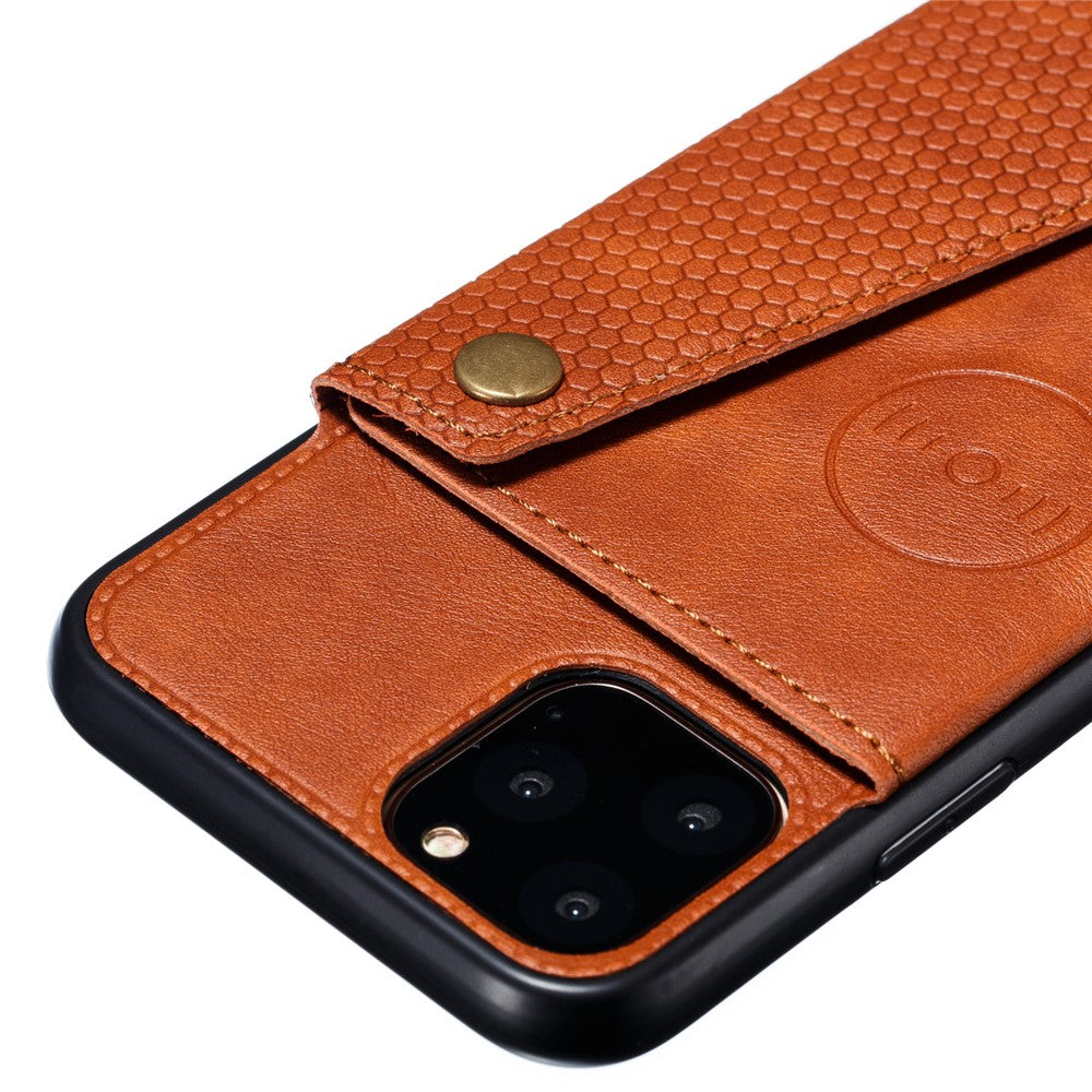 Kickstand Card Holder PU Leather Coated TPU Case for iPhone 11 6.1 inch