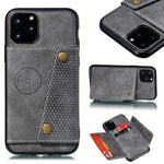 Kickstand Card Holder PU Leather Coated TPU Case for iPhone 11 6.1 inch