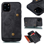 Kickstand Card Holder PU Leather Coated TPU Case for iPhone 11 6.1 inch