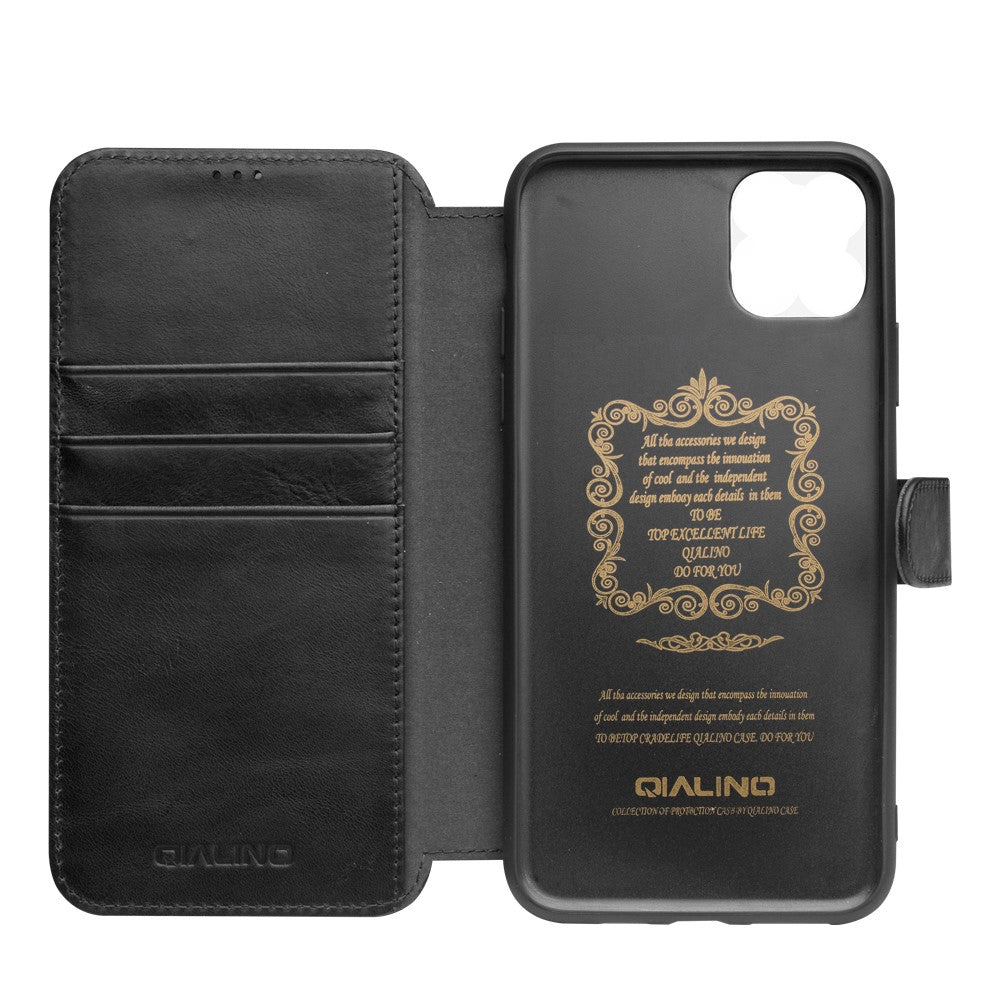 QIALINO Leather Wallet Phone Cover Case for iPhone 11 Pro 5.8-inch