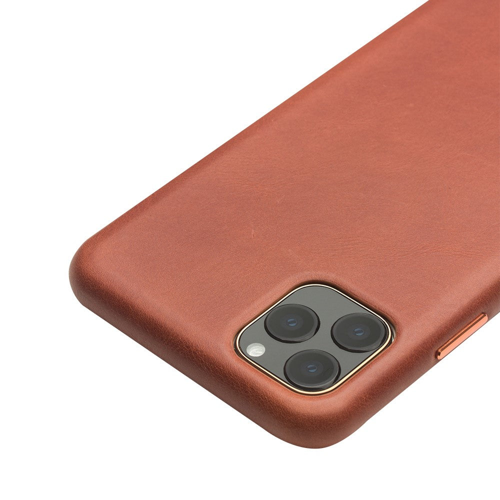 QIALINO til iPhone 11 Pro Bagcover i ægte koskindslæder Tilbehør til mobiltelefon