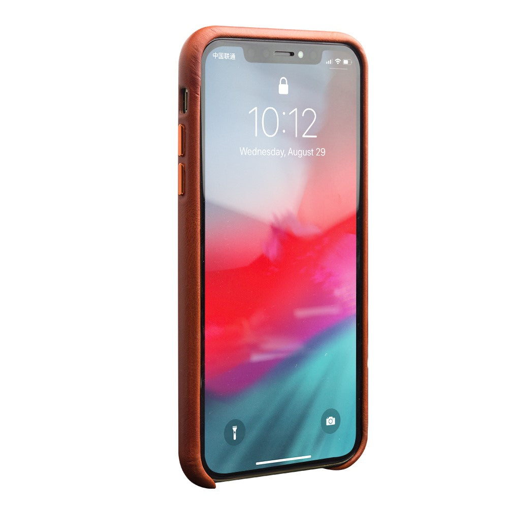 QIALINO til iPhone 11 Pro Bagcover i ægte koskindslæder Tilbehør til mobiltelefon