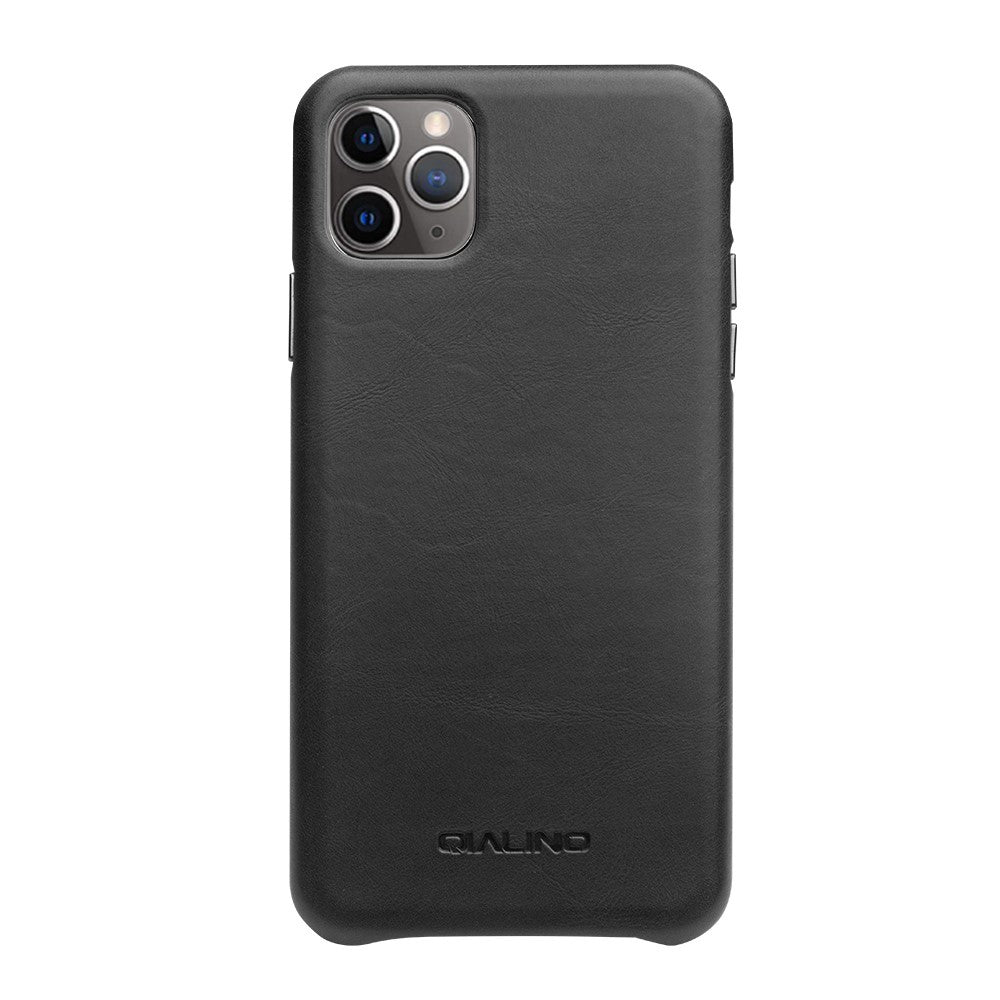 QIALINO for iPhone 11 Pro Max 6.5-inch Case Genuine Leather Phone Back Cover