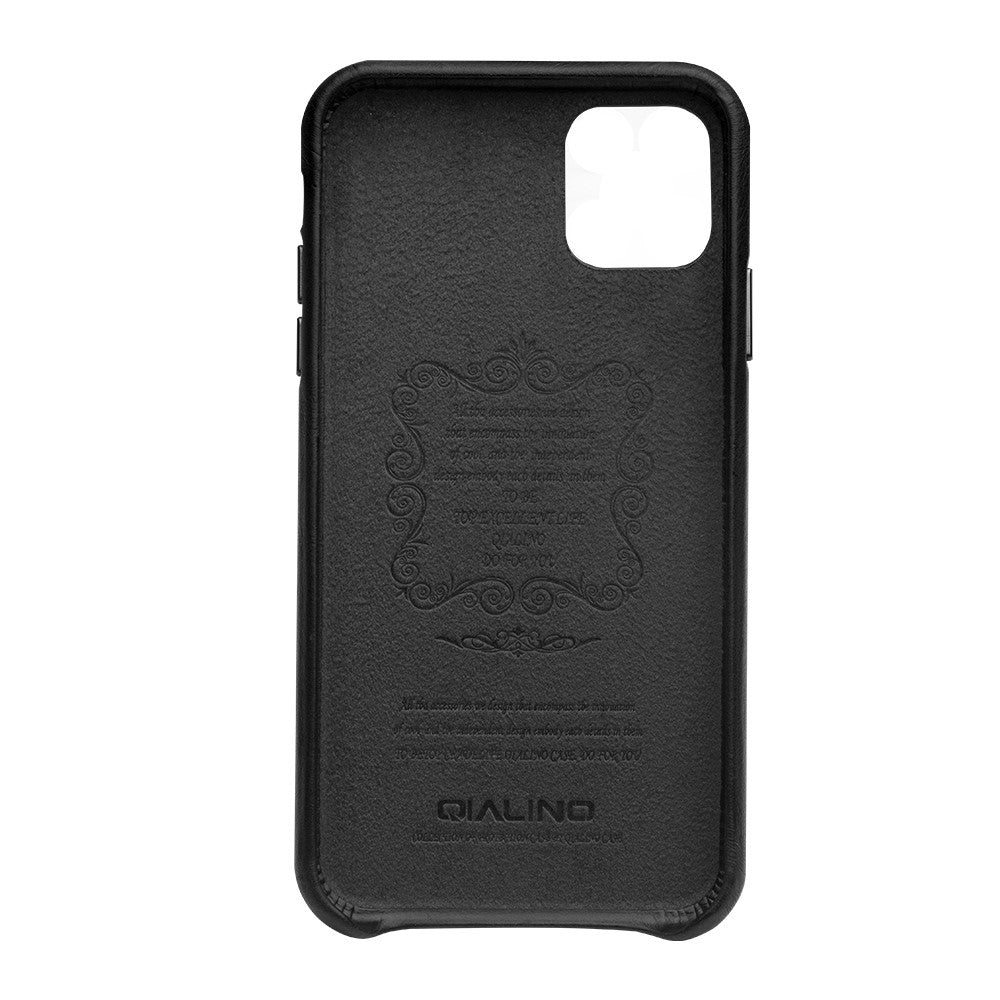 QIALINO for iPhone 11 Pro Max 6.5-inch Case Genuine Leather Phone Back Cover