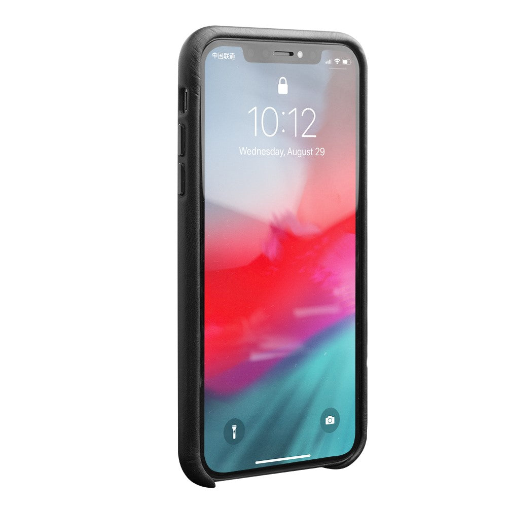 QIALINO for iPhone 11 Pro Max 6.5-inch Case Genuine Leather Phone Back Cover