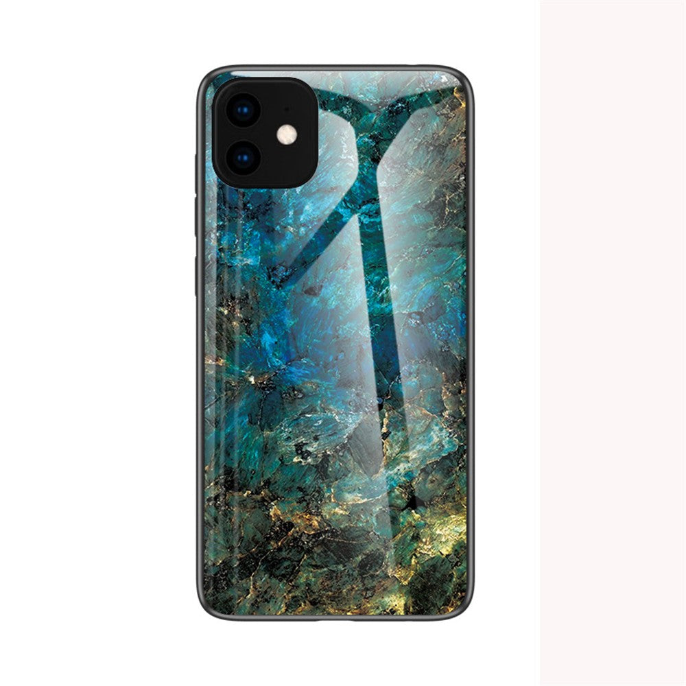 Marble Texture Tempered Glass + PC + TPU Hybrid Case for iPhone 11 6.1 inch (2019)
