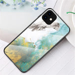 Marble Texture Tempered Glass + PC + TPU Hybrid Case for iPhone 11 6.1 inch (2019)
