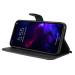 iPhone 11-skal i enfärgat läder, mobilskal, plånboksfodral med rem