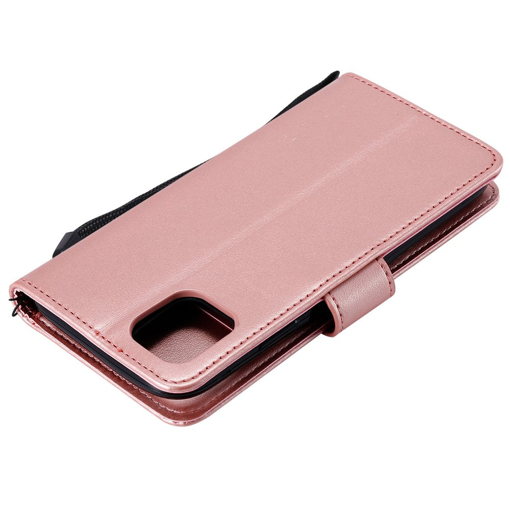 Läderfodral med plånbok i läder med tryckmönster för iPhone 11 6,1 tum