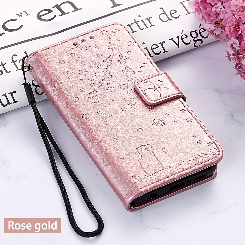 Läderfodral med plånbok i läder med tryckmönster för iPhone 11 6,1 tum