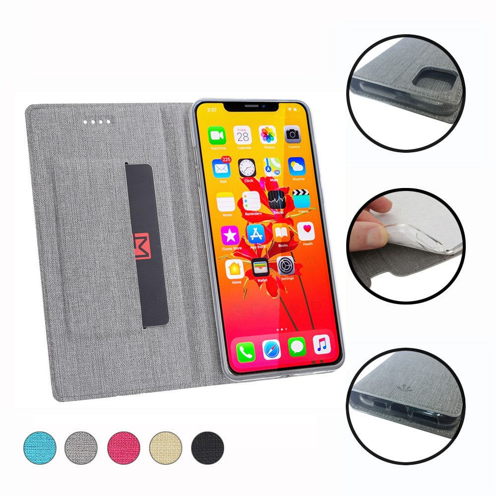 VILI DMX Cross Texture Leather Stand Case with Card Slot for iPhone 11 Pro Max 6.5 inch