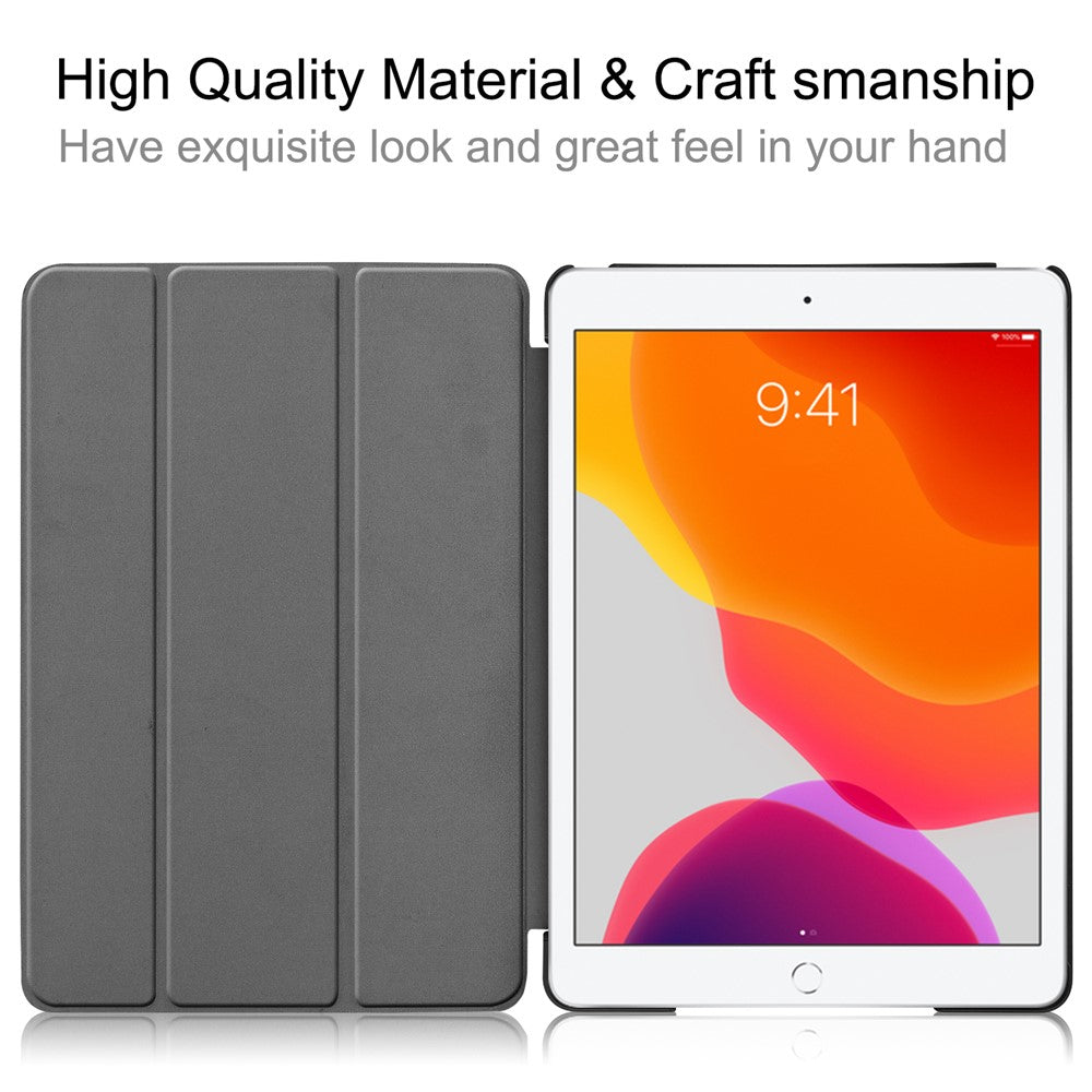 PU læder tablet cover til iPad 10.2 (2021) / (2020) / (2019) Anti-faldt tre-fold stand slankt beskyttelsescover