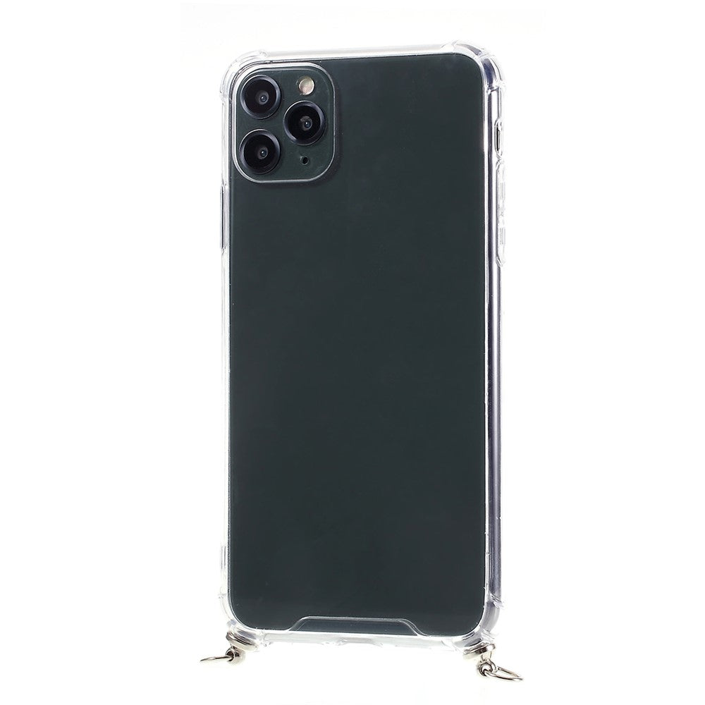 Anti-fald Glansfuld TPU+Akryl med Tekstilrem Telefoncover til iPhone 11 Pro Max 6,5 tommer (2019)