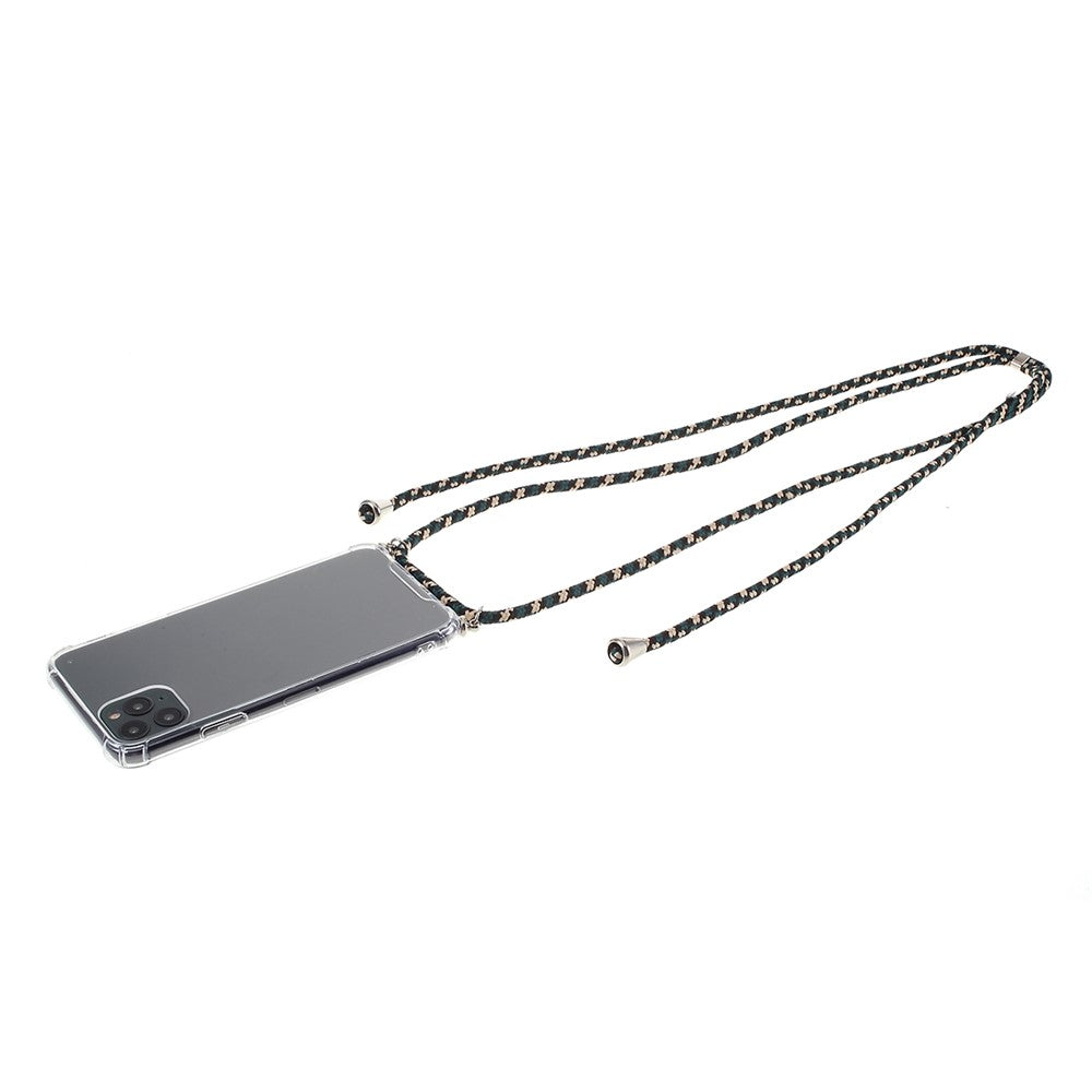 Faldsikker blank TPU+akrylcover med tekstilstrop til iPhone 11 Pro 5,8 tommer (2019)